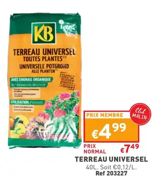 Trafic Terreau universel offre
