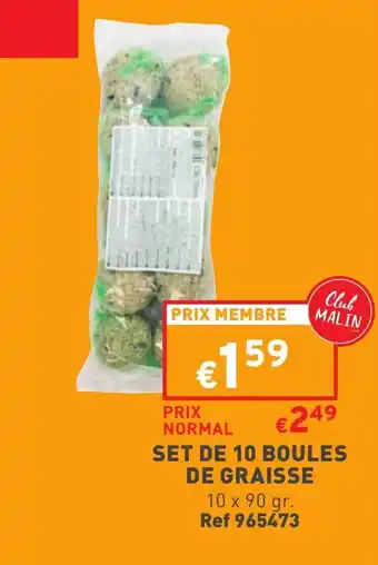 Trafic Set de 10 boules de graisse offre