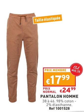Trafic Pantalon homme offre
