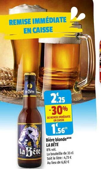 Coccinelle Express Bière blonde la bête offre