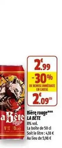 Bière rouge la bête