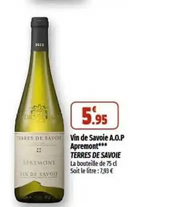 Coccinelle Express Vin de savoie a.o.p. apremont terres de savoie offre