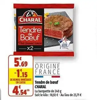 Coccinelle Express Tendre de bœuf charal offre