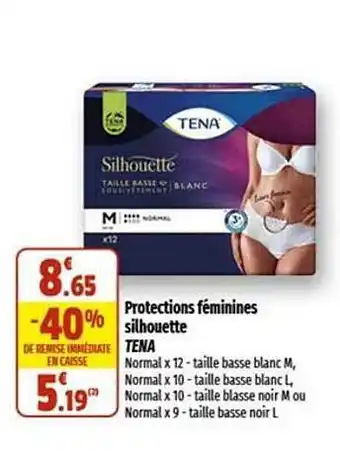 Coccinelle Express Protections féminine silhouette tena offre