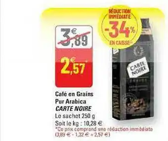 G20 Café en grains pur arabica carte noire offre