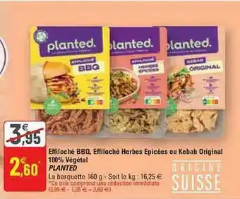 Effiloché bbq, effiloché herbes épicées ou kebab original 100% végétal planted
