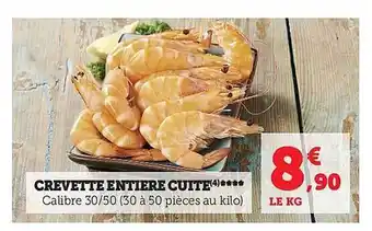 Hyper U Crevette entière cuite offre