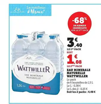 Hyper U Eau minérale naturelle wattwiller offre