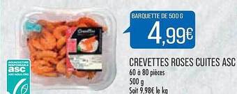 Match Crevettes roses cuites asc offre