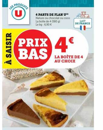 Hyper U 4 parts de flan u offre