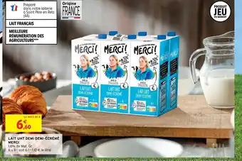 Intermarché Lait UHT Demi Demi-écréme Merci offre