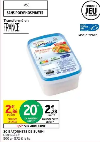 Intermarché 30 Bâtonnets de Surimi Odyssée offre