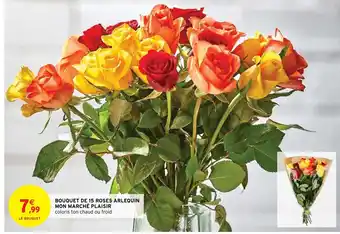 Intermarché Bouquet de 15 Roses Arlequin Mon Marché Plaisir offre