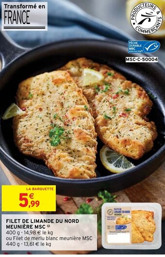 Intermarché Filet De Limande Du Nord Meuniére MSC offre