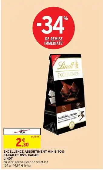 Intermarché Excellence Assortiment Minis 70% Cacao et 85% Cacao offre