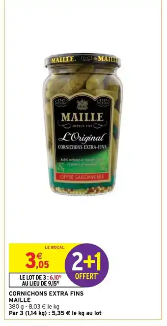 Intermarché Cornichons Extra Fins Maille offre