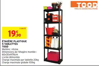 Intermarché Étagère Plastique 5 Tablettes Tood offre