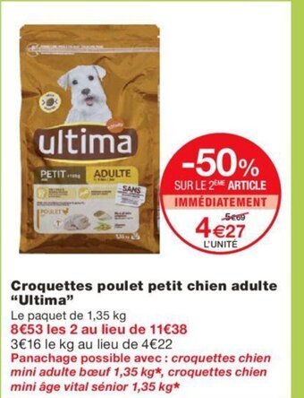 Monoprix Croquettes Poulet Petit Chien Adulte "Ultima" offre