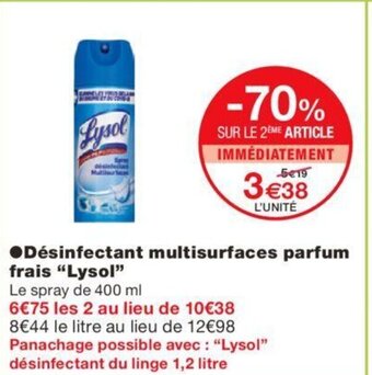 Monoprix Désinfectant Multisurfaces Parfum Frais 'Lysol" offre