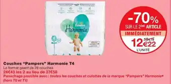 Monoprix Couches "Pampers"Harmonie T4 offre