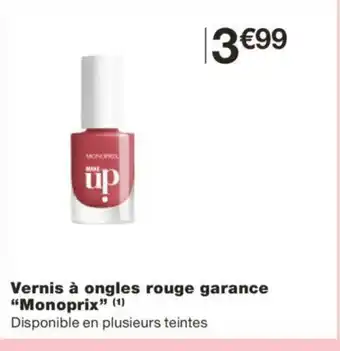 Monoprix Vernis à Ongles Rouge Garance "Monoprix" offre