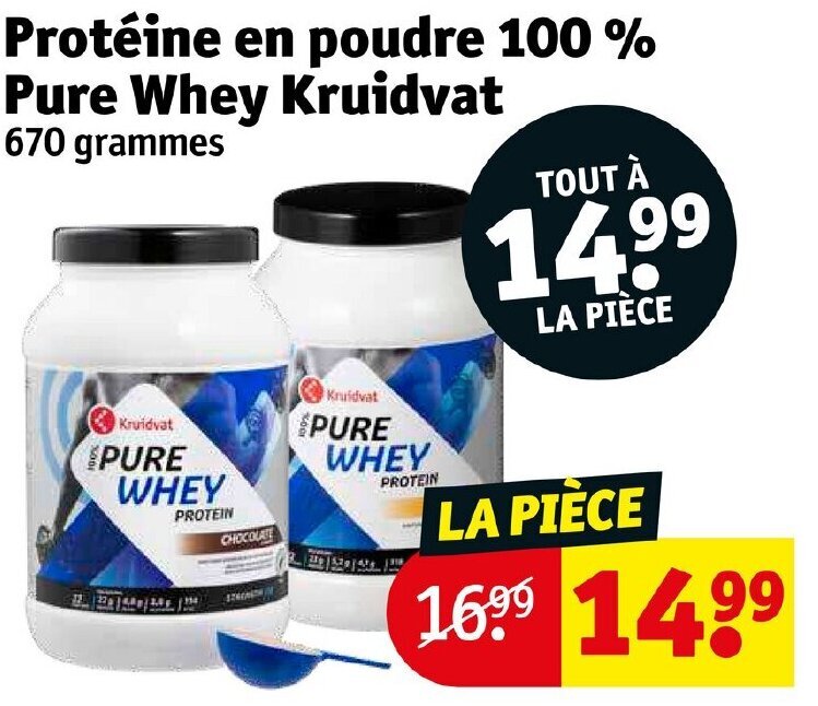 Promo Proteine En Poudre 100 Pure Whey Kruidvat chez Kruidvat