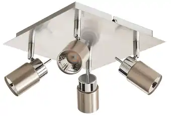 Castorama Plafonnier 4 spots hades métal chrome led 4x3,5 w offre