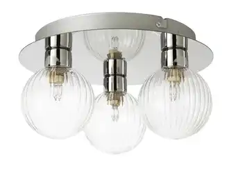 Plafonnier 3 spots eupraxia métal/verre chrome g9 3x25 w