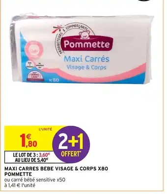 Intermarché Hyper Maxi Carres Bebe Visage & Corps x80 Pommette offre