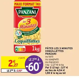 Intermarché Hyper Pâtes Les 3 Minutes Coquillettes Panzani offre
