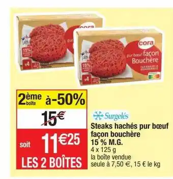 Migros Steaks hachés pur boeuf façon bouchère 15% m.g. offre