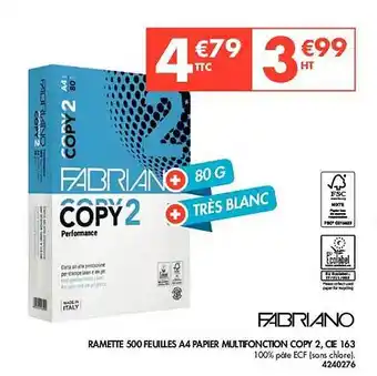 Plein ciel Ramette 500 feuilles a4 papier multifonction copy 2, cie 163 fabriano offre