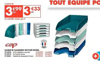 Plein ciel Gamme de classement recyclée riviera cep offre