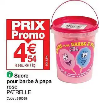 Promocash Sucre pour barbe à papa rose patrelle offre