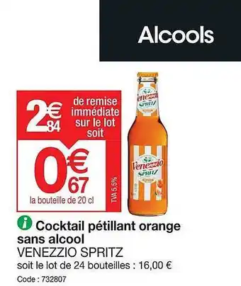 Promocash Cocktail pétillant orange sans alcool venezzio spritz offre