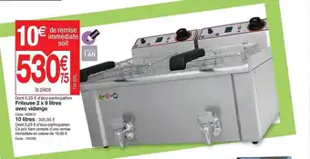 Promocash Friteuse 2 x 9 litres avec vidange offre