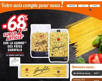 Migros La gamme des pâtes garofalo offre