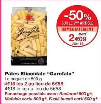 Monoprix Pâtes elicoidale offre