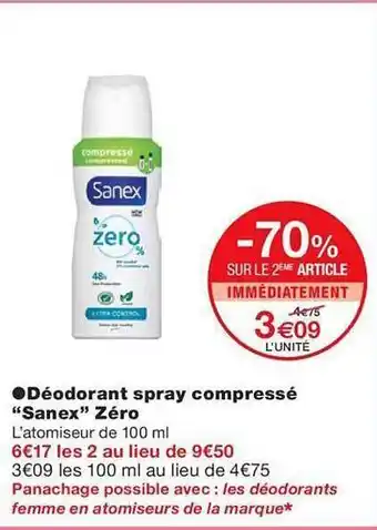 Monoprix Déodorant spray compressé offre