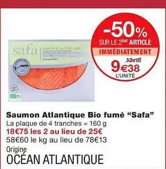 Monoprix Saumon atlantique bio fumé offre