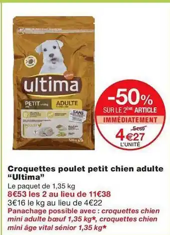 Monoprix Croquettes poulet petit chien adulte offre