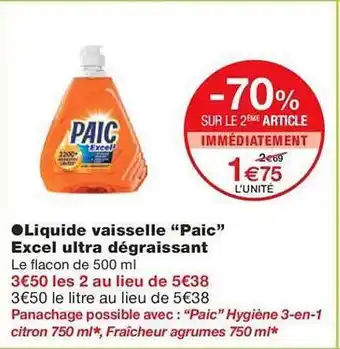 Monoprix Liquide vaisselle offre