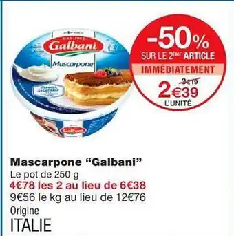 Monoprix Mascarpone offre