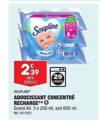 ALDI Adoucissant concentré recharge soupline offre