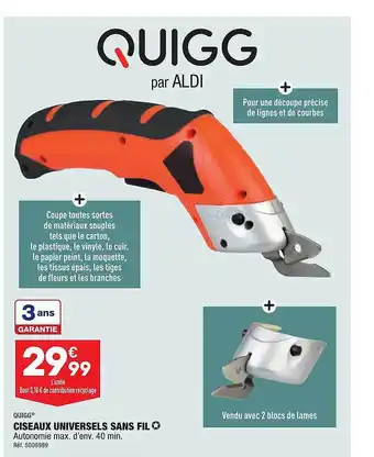 ALDI Ciseaux universels sans fil quigg offre