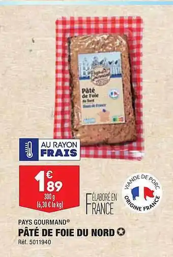 ALDI Pâté de foie du nord pays gourmand offre