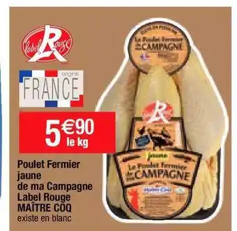 Migros Poulet fermier jaune de la campagne label rouge maître coq offre