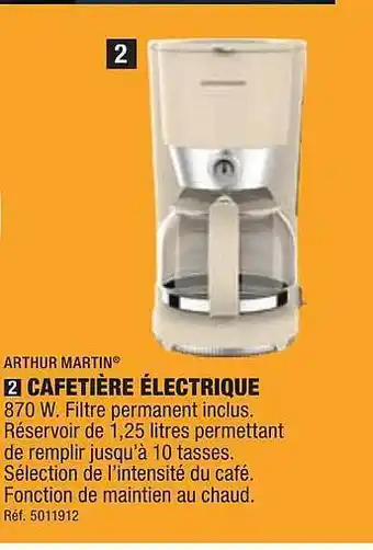 ALDI Cafetière électrique arthur martin offre