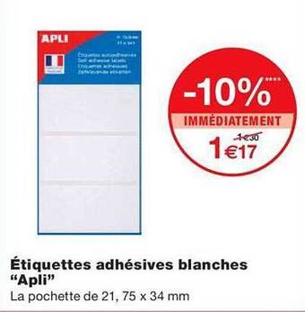 Étiquettes adhésives blanches