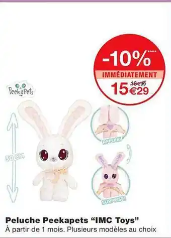 Monoprix Peluche peekapets offre
